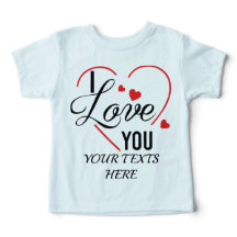 I Love You text with red heart shape graphic for V