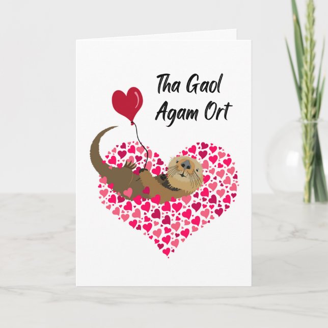 I Love You Tha Gaol Agam Ort Scots Gaelic Card (Front)