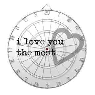 i love you the most cute heart dartboard