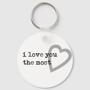 i love you the most cute heart key ring