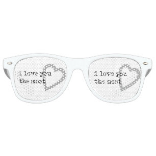 i love you the most modern heart retro sunglasses