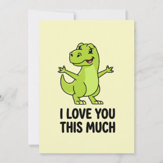I Love You This Much Cute Dinosaur Holiday Card