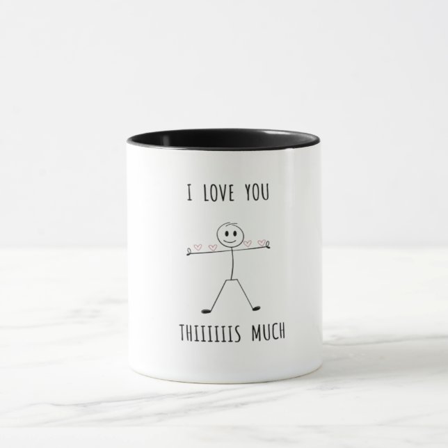 I love you this much Funny Valentine's day  Mug (Center)