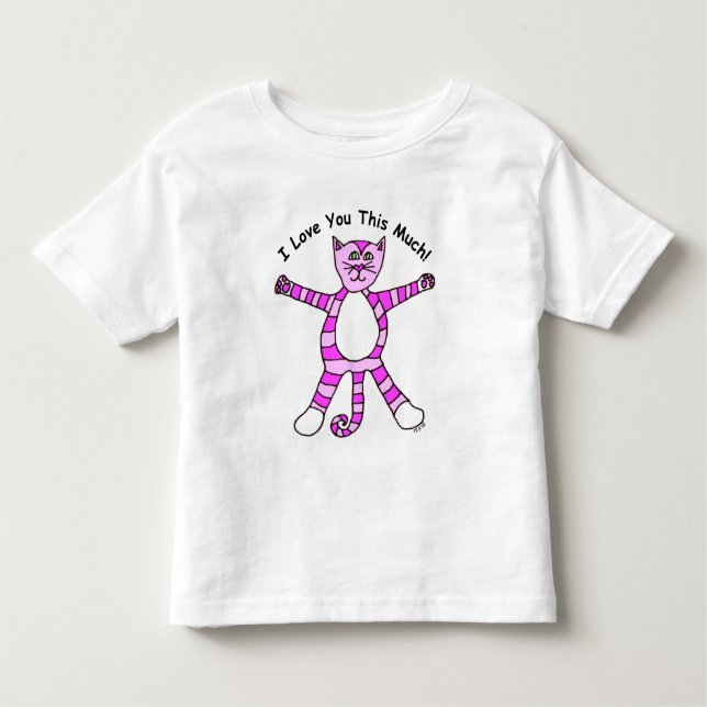 "I Love You This Much" Pinky Cat T-Shirt (Front)