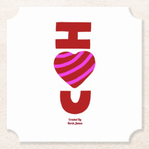 I Love You Ticket Paper Coaster