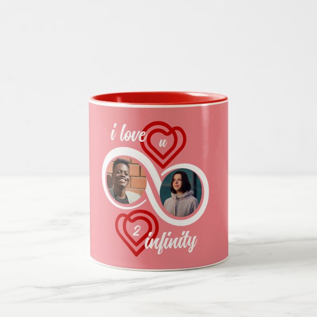 I Love You To Infinity Personalised Two-Tone Coffee Mug (Center)