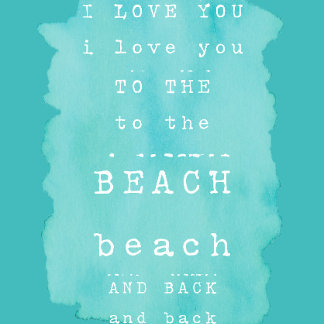 I love you to the beach and back  holiday card