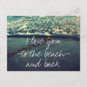 I love you to the beach and back postcard