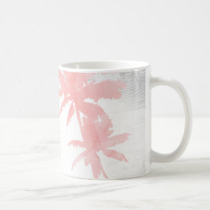 I love you to the beach & back palm tree wood coffee mug