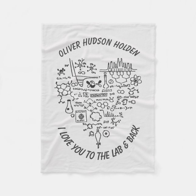 I Love You to the Lab and Back Custom Chemist Gift Fleece Blanket (Front)