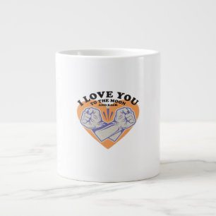 I Love You To The Moon And Back Black Background M Large Coffee Mug