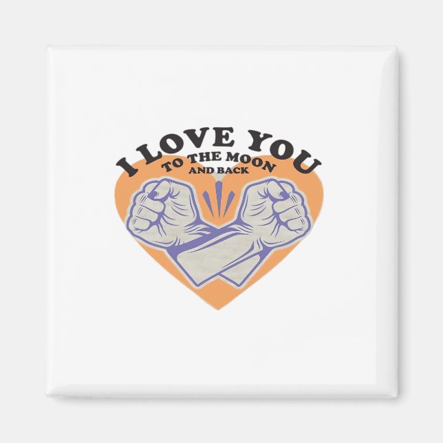 I Love You To The Moon And Back Black Background M Magnet (Front)