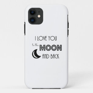 i love you to the moon and back black white Case-Mate iPhone case