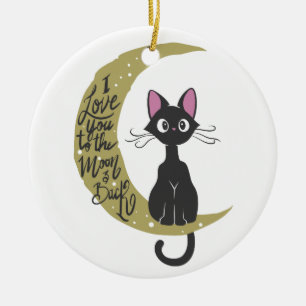 I love you to the moon and back - Choose back colo Ceramic Tree Decoration