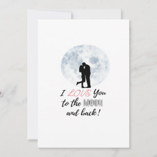 I Love You To The Moon And Back Classic Love Desig Holiday Card