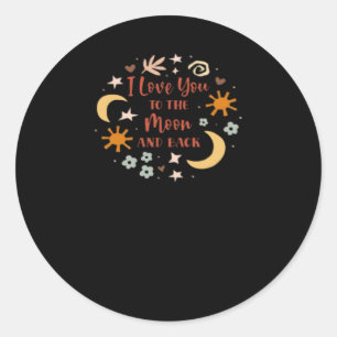 I Love You To The Moon And Back Clean Elegant Styl Classic Round Sticker