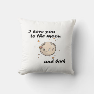 I Love You To The Moon And Back Clean Modern Desig Cushion