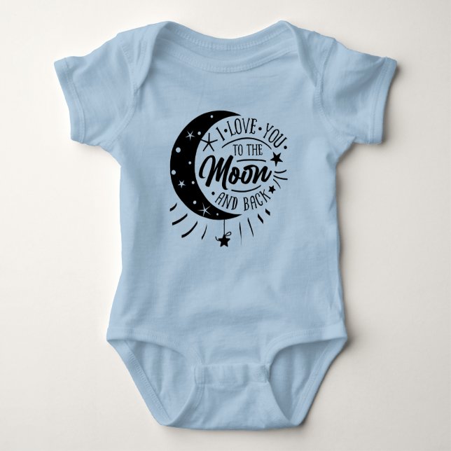 I Love You To The Moon And Back - Cute Newborn Baby Bodysuit (Front)