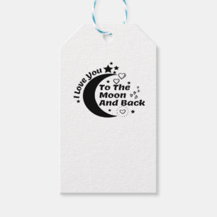 I Love You To The Moon And Back Elegant Aesthetic  Gift Tags