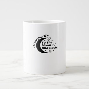I Love You To The Moon And Back Elegant Aesthetic  Large Coffee Mug