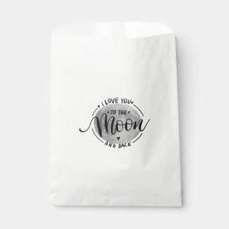 I Love You To The Moon And Back Elegant Heartfelt Favour Bags