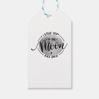 I Love You To The Moon And Back Elegant Heartfelt  Gift Tags