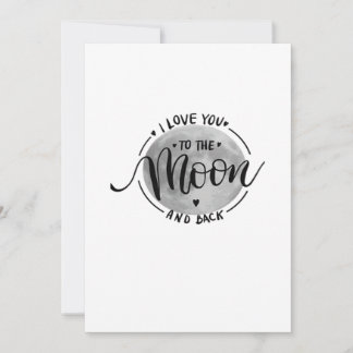 I Love You To The Moon And Back Elegant Heartfelt Holiday Card