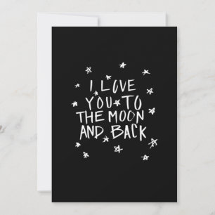 I Love You To The Moon And Back Elegant Script Des Holiday Card