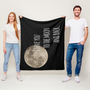 I Love You To The Moon and Back Fleece Blanket