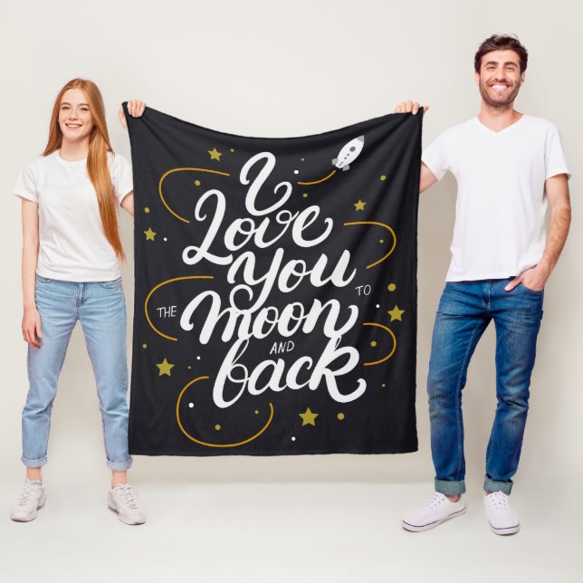 I Love You To The Moon and Back Fleece Blanket (In Situ)