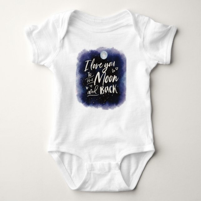 I love you to the moon and back Galaxy Baby Bodysuit (Front)