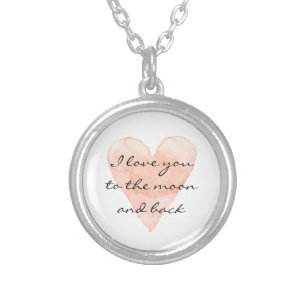 I love you to the moon and back heart necklace