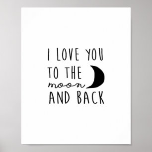I Love You To The Moon And Back Heartfelt Minimal Poster