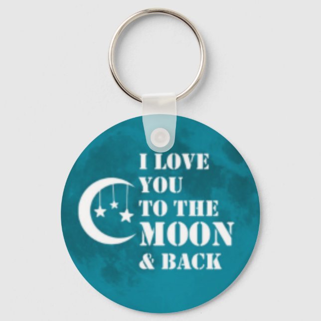 i love you to the moon and back keychain (Front)
