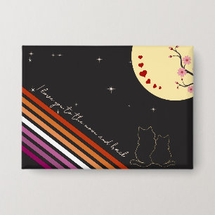 I Love You To The Moon And Back Lesbian Flag Cat
