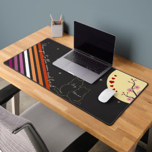 I Love You To The Moon And Back Lesbian Flag Desk Mat