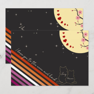 I Love You To The Moon And Back Lesbian Flag Holiday Card