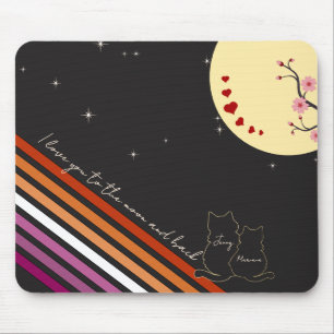 I Love You To The Moon And Back Lesbian Flag Mouse Pad