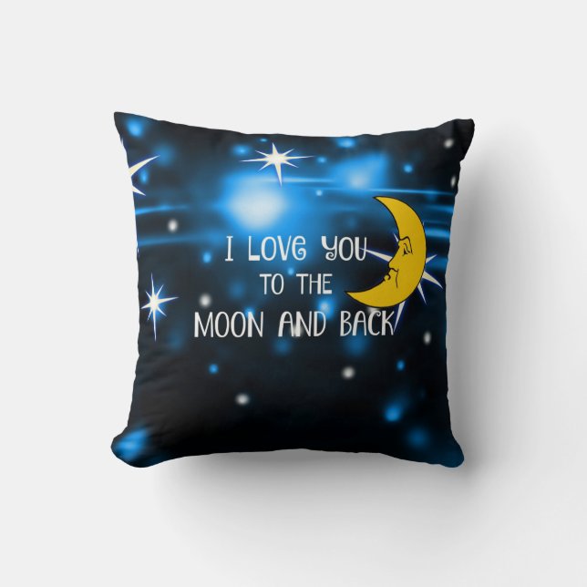 I Love you to the moon and back, man in the moon Cushion (Front)
