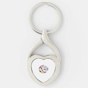 I Love You To The Moon And Back Modern Aesthetic D Key Ring
