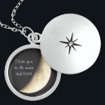 I love you to the moon and back necklace/locket sterling silver necklace<br><div class="desc">Beautiful necklace with a picture of the moon that I photographed.</div>