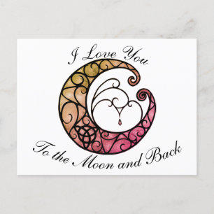 I love you to the moon and back postcard