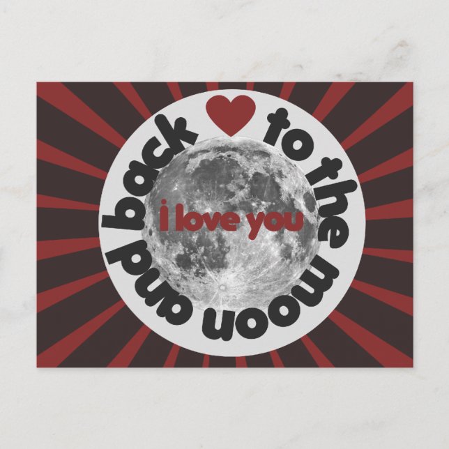 I love you to the moon and back postcard (Front)