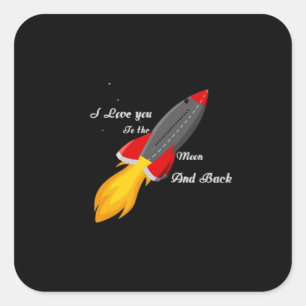 I Love You To The Moon And Back Racket Graphic Sty Square Sticker