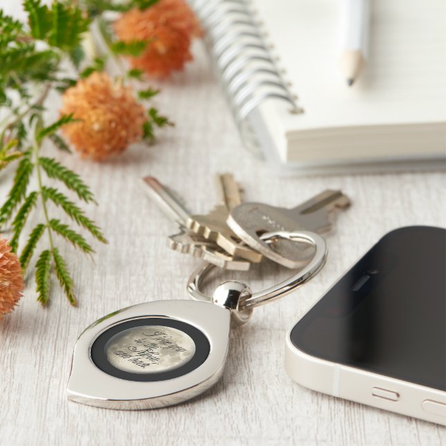I Love You to the Moon and Back Realistic Lunar Key Ring (Side)