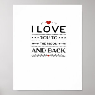 I Love You To The Moon And Back Refined Aesthetic Poster