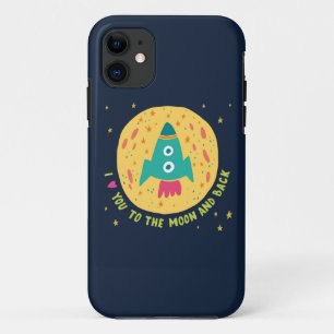 I Love You To The Moon And Back Rocketship Case-Mate iPhone Case