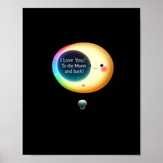 I Love You To The Moon And Back Romantic Keepsake Poster
