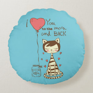 I Love You To The Moon and Back Round Cushion