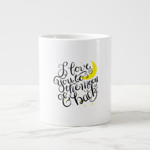I Love You To The Moon And Back Soft Romantic Styl Large Coffee Mug